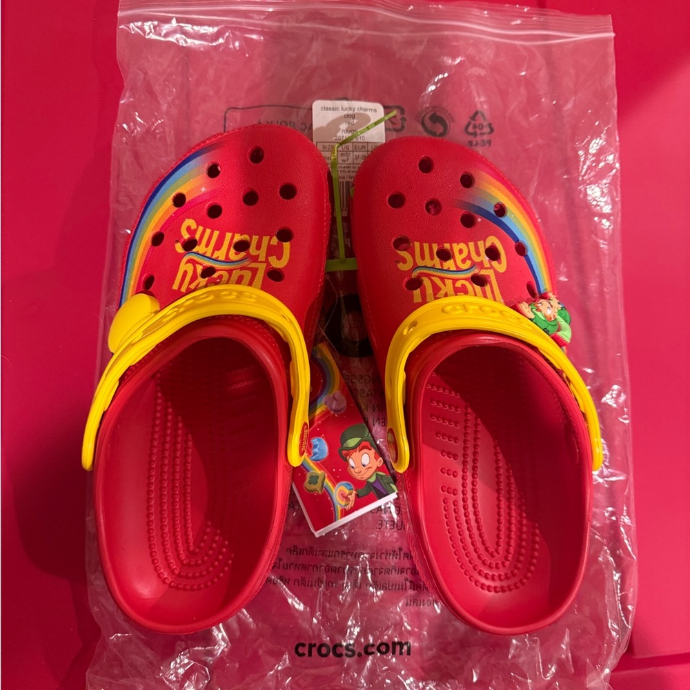 CROCS  Red and Yellow Lucky Charms